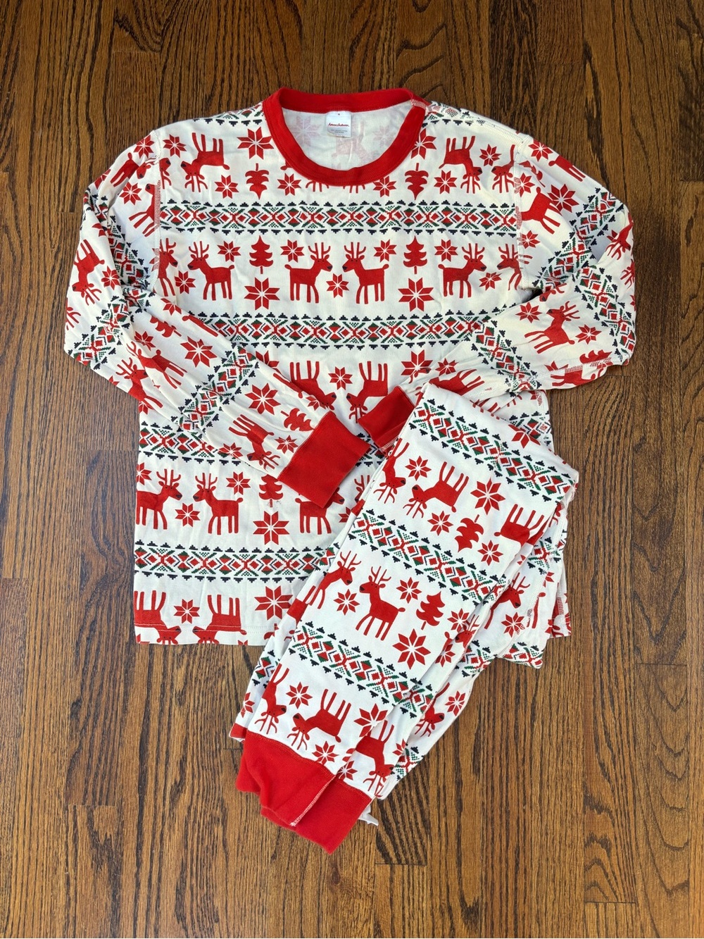 Hanna Andersson Dear Deer Matching Family Pajamas Long John Top Pant Set Size M